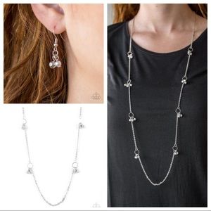Dainty Long Chain Necklace with Beads and Earrings Set